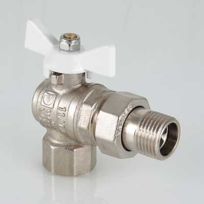 Кран шаровой угл.со сгоном VT В-Н 3/4" ("бабочка" бел.)