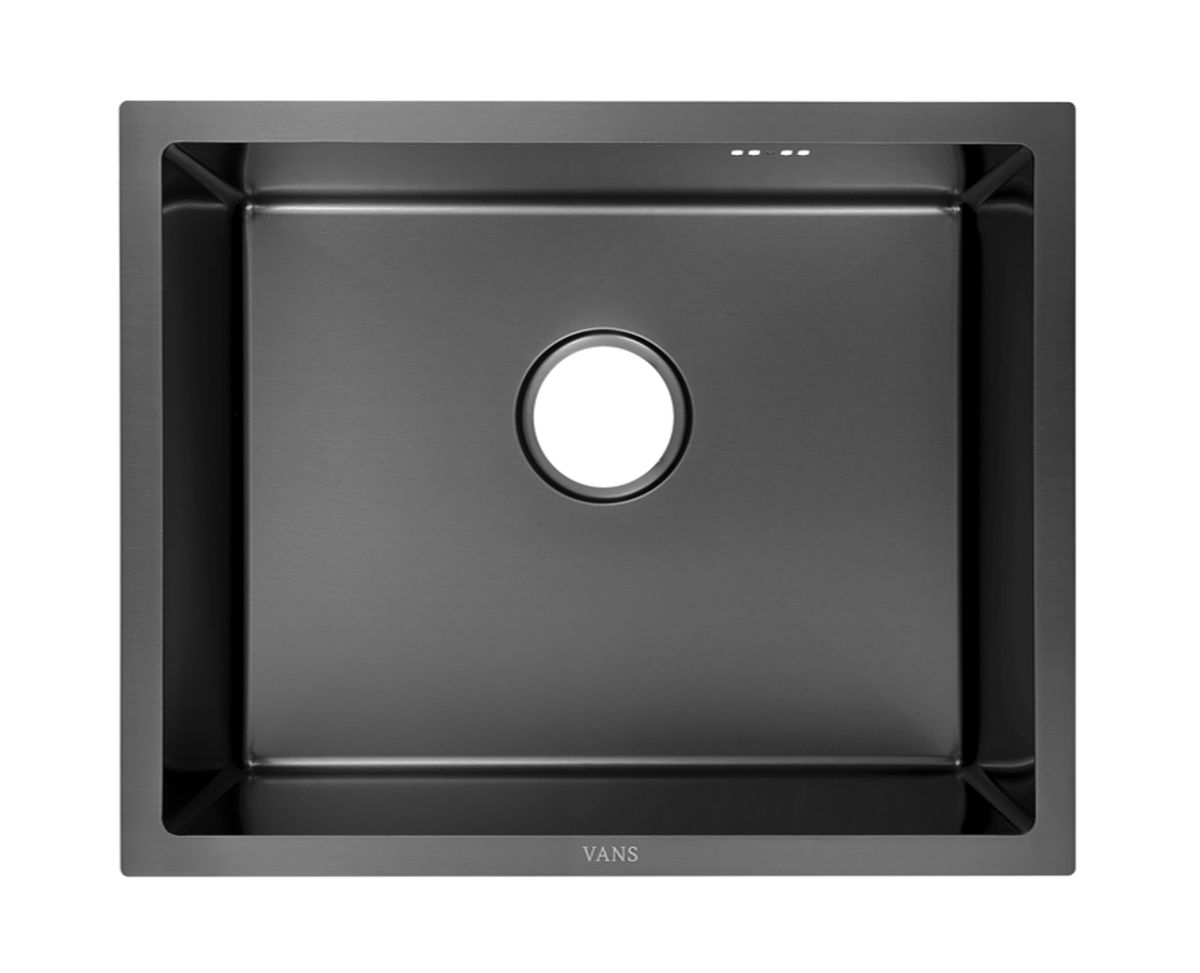Мойка "V" 550*450*220мм, подстольный монтаж, Black