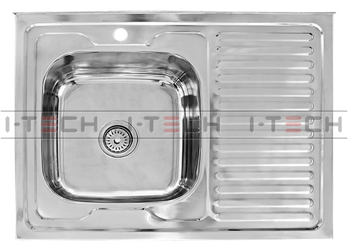 Мойка врезная I-TECH 760х420х180х0,8 правая пол.