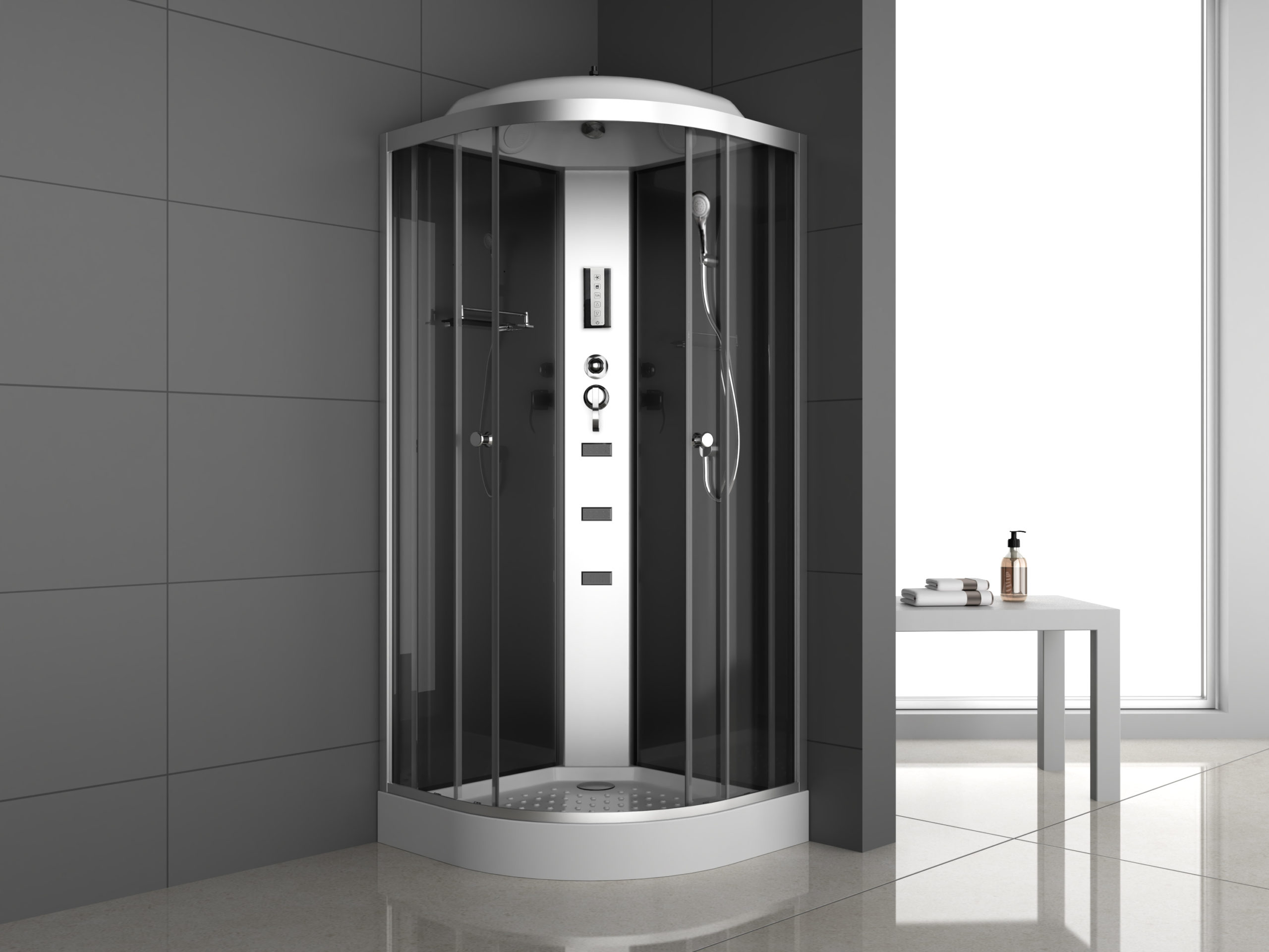 Душевая кабина ODA-8090H 90*90*215 тонир. стекла, низкий поддон
